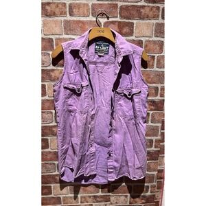 AbsolutelyAuthenticAtLastAmericasBestDressed Purple Sleeveless ButtonDown Size S